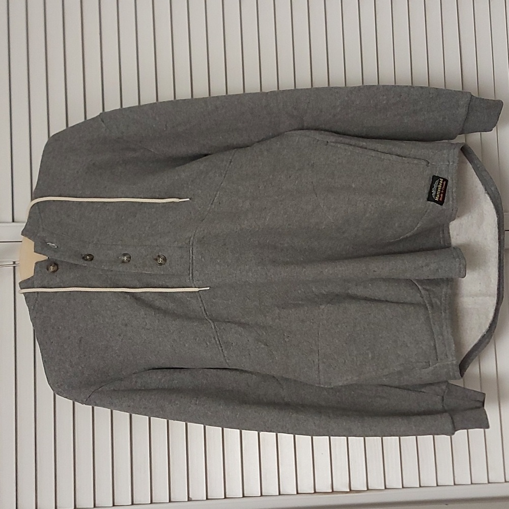 Men's Muttonhead Gray Hooded Henley Sweatshirt with Drawstring
